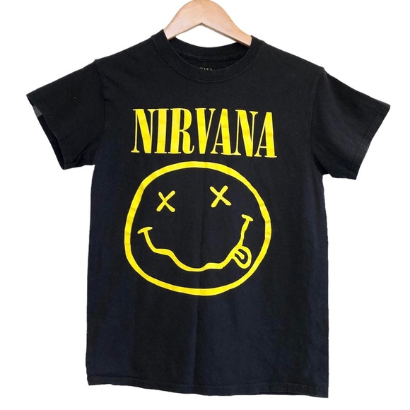 π 6/$60, Nirvana T-shirt, Band Tshirt, Yellow, Black, Small - Picture 1 of 3